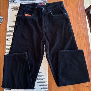 Empyre Loose Fit Black Corduroy Skate Pants